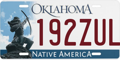 OK license plate 192ZUL