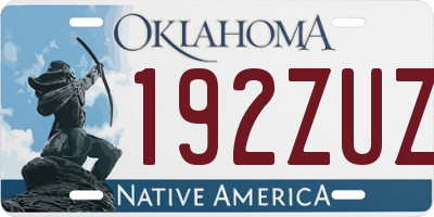 OK license plate 192ZUZ