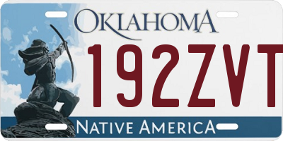 OK license plate 192ZVT