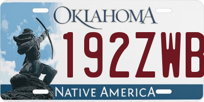 OK license plate 192ZWB