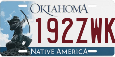 OK license plate 192ZWK