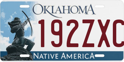 OK license plate 192ZXC