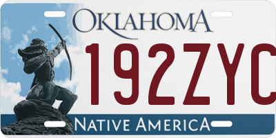 OK license plate 192ZYC