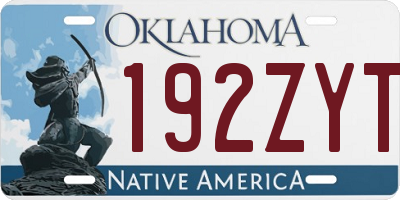 OK license plate 192ZYT