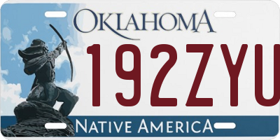 OK license plate 192ZYU