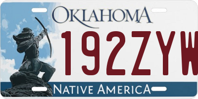 OK license plate 192ZYW