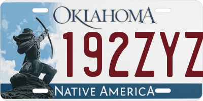 OK license plate 192ZYZ