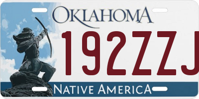 OK license plate 192ZZJ