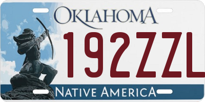 OK license plate 192ZZL