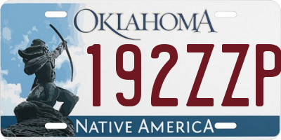 OK license plate 192ZZP