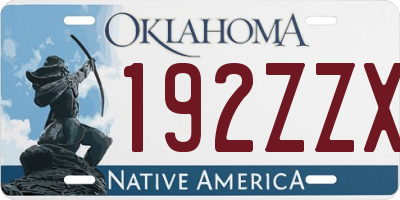 OK license plate 192ZZX