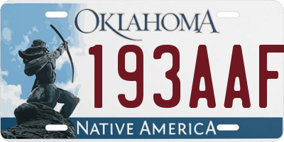 OK license plate 193AAF