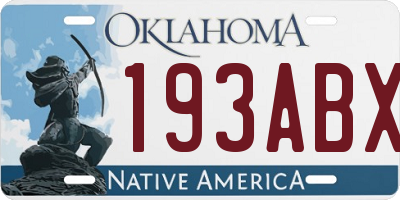 OK license plate 193ABX