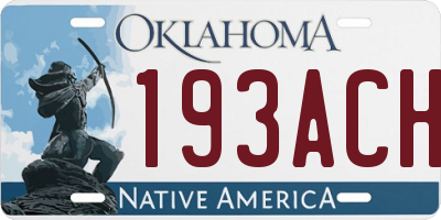 OK license plate 193ACH