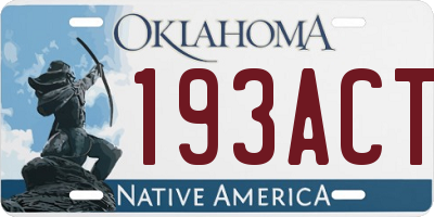 OK license plate 193ACT