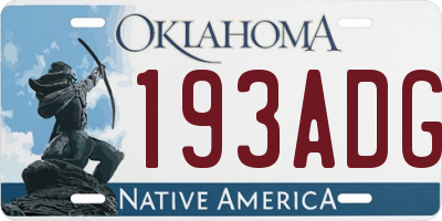 OK license plate 193ADG