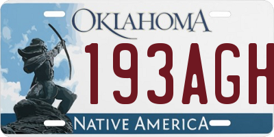 OK license plate 193AGH