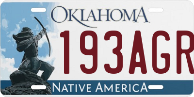 OK license plate 193AGR