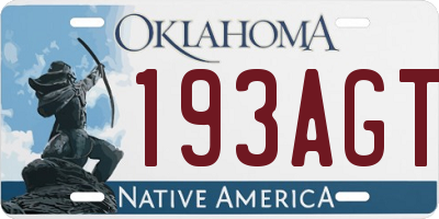 OK license plate 193AGT