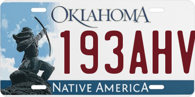 OK license plate 193AHV