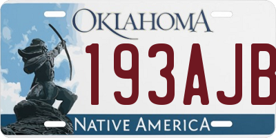 OK license plate 193AJB