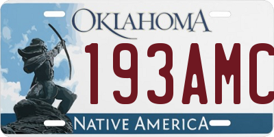 OK license plate 193AMC