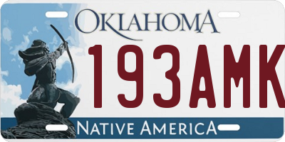 OK license plate 193AMK