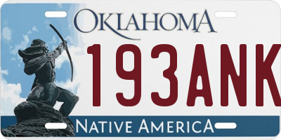 OK license plate 193ANK