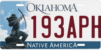 OK license plate 193APH