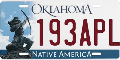 OK license plate 193APL
