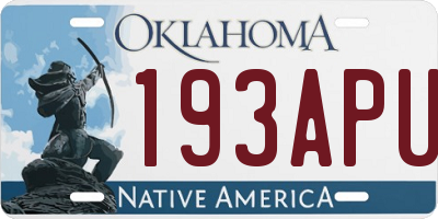 OK license plate 193APU