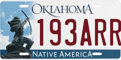 OK license plate 193ARR