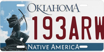 OK license plate 193ARW