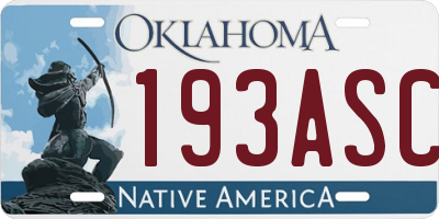 OK license plate 193ASC