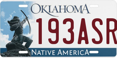 OK license plate 193ASR