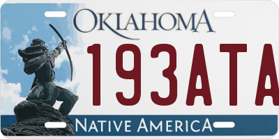 OK license plate 193ATA