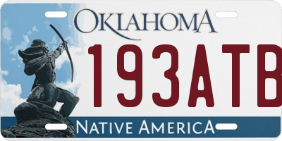 OK license plate 193ATB
