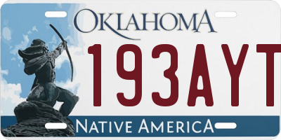OK license plate 193AYT