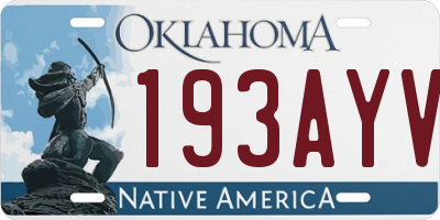 OK license plate 193AYV