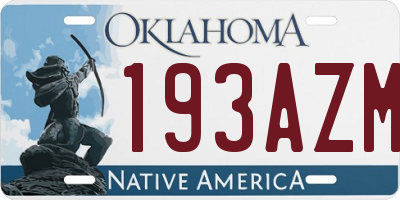 OK license plate 193AZM