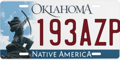 OK license plate 193AZP