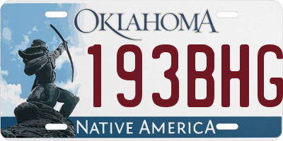 OK license plate 193BHG