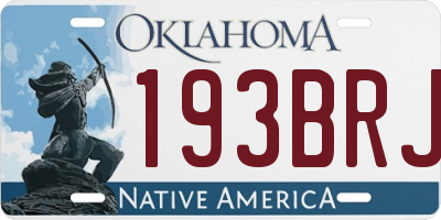 OK license plate 193BRJ