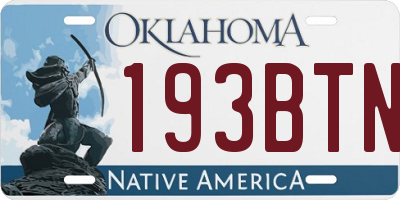 OK license plate 193BTN