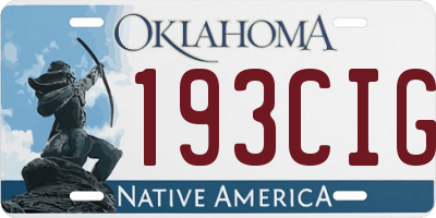 OK license plate 193CIG