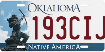 OK license plate 193CIJ