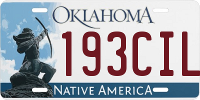 OK license plate 193CIL