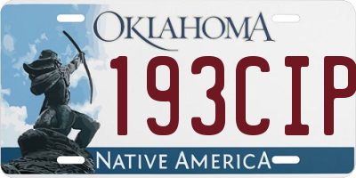 OK license plate 193CIP