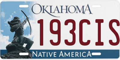 OK license plate 193CIS