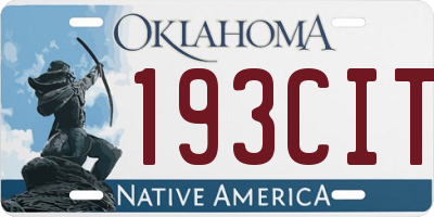 OK license plate 193CIT